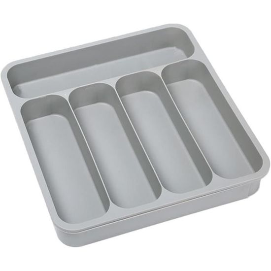Organisateur De Tiroir Extensible Pour Couverts - Avec Bloc à Couteaux Amovible - Noir, En PP - Adaptable à Différentes Largeurs