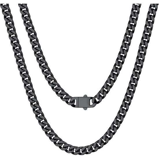 Collier Chaîne Cubaine Épaisse En Acier Inoxydable Pour Homme - Style Punk/Rock, Neuf Sans Emballage