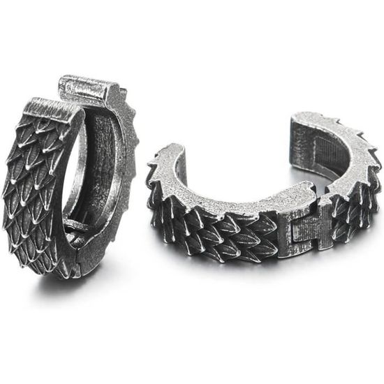 Clips D'Oreille Vintage Dei Anneau Bakélite Noir Et Croisillon Doré