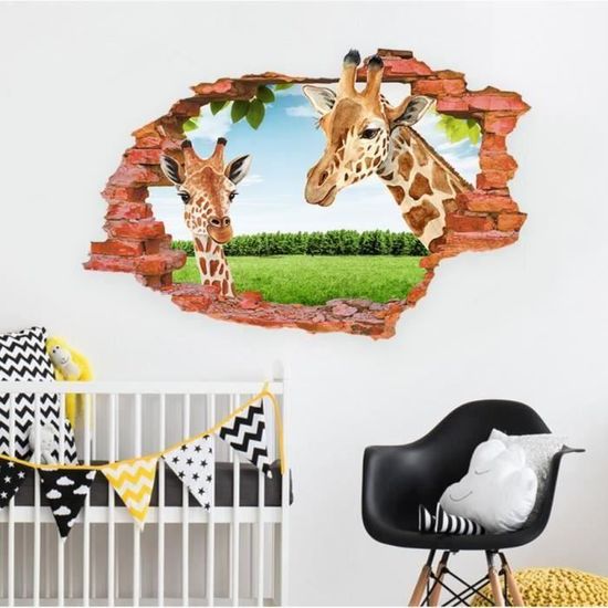 Sticker Mural Golden Retriever 3D - 80 X 120 Cm - Déco Chambre Bébé Ou Salon - 3