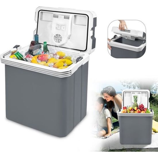 tillvex Glacière électrique 40L | Gris| Mini-frigidaire
