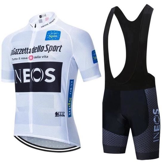Tenue Route VTT Manches Courtes Tenue Cyclisme Homme été - Maillot Manches Courtes Cuissard à Bretelles, Gel 9D - Respirant, Séchage Rapide, Bandes Réfléchissantes Van Rysel