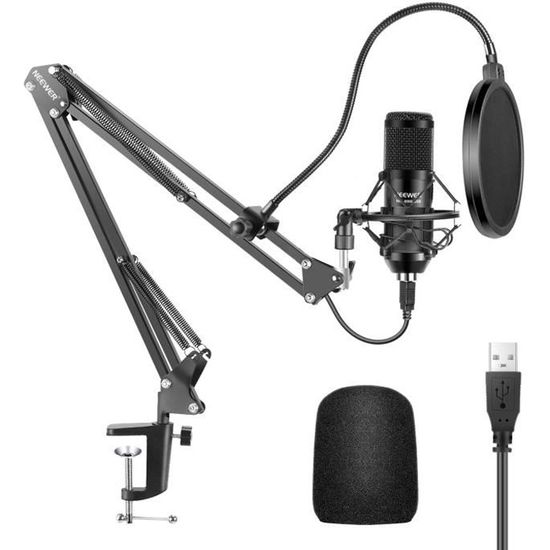 Kit de microphone USB d'enregistrement de studio, 192KHz24bits NLL  Condenseur PC informatique Mics, Plug & amp; Jouez au Podcast Mic avec  bureau