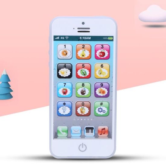 Richgv Téléphone Portable Bébé – Jouet Éducatif Avec Lumières, Mélodies, Sons – Oreilles En Silicone – Dès 6 Mois – Cadeau Fille Garçon
