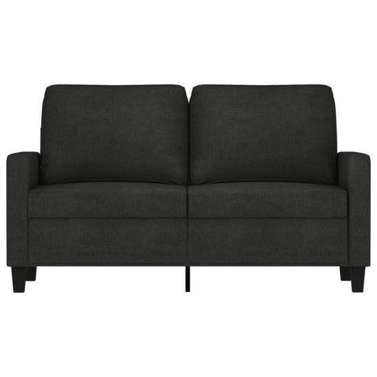 Canapé 2 places avec oreillers décoratifs noir 120 cm tissu - Canapé