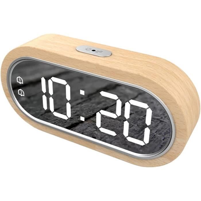 Horloge,LED Réveil Numérique Température Date Affichage Bureau Miroir