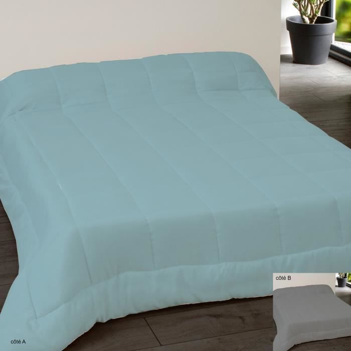 Couette bicolore 220x240 bleu et gris foncé Bleu, Gris