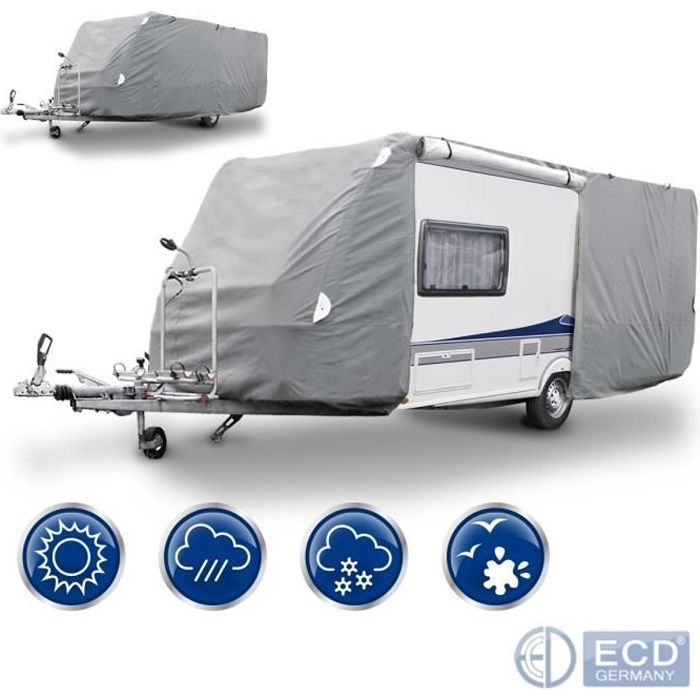 Housse de protection caravane M 520 x 225 x 220 cm bâche imperméable respirant