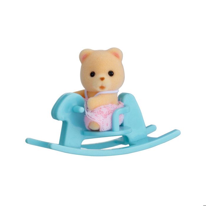 SYLVANIAN FAMILIES 5199 - Mobilier de poupée - Valisette Bébé Ours + Cheval à Bascule - Baby Carry Case