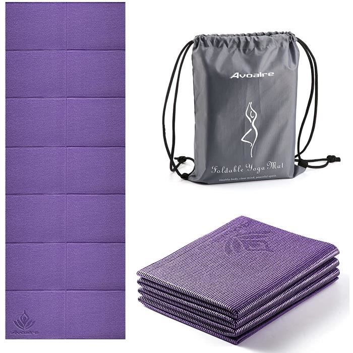 Avoalre Tapis Yoga Antidérapant et Pliable Tapis de Sport INDECHIRABLE Epais 5mm Tapis Yoga de Voyage 173x61CM pour Pilâtes, Gym470
