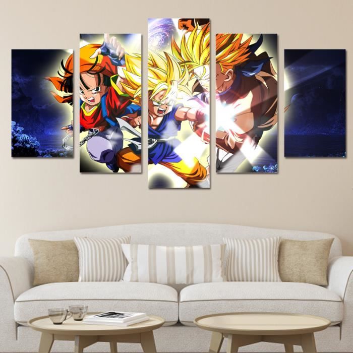 LB19555 Mur Art photos salon décor à la maison toile HD imprimé cadre 5 pièces Anime dessin animé Dragon Ball héritage peintures PEN