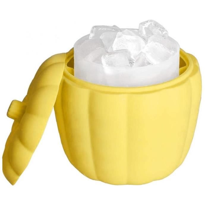YepYes Seau à glace Ice Cube Maker silicone Ice Maker seau avec couvercle 60 cubes en bouteille de bière Jaune
