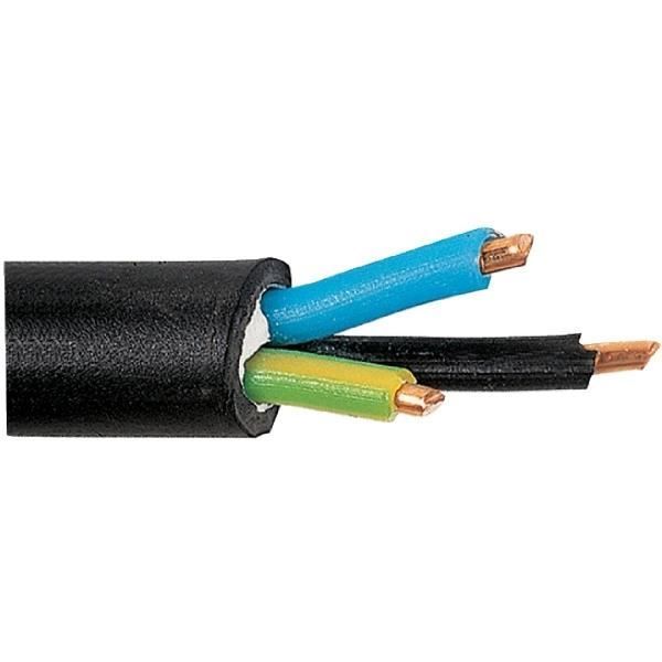 Câble rigide industriel U1000 R2V noir - 3G1,5 mm² - Couronne de 100 m - Lynelec