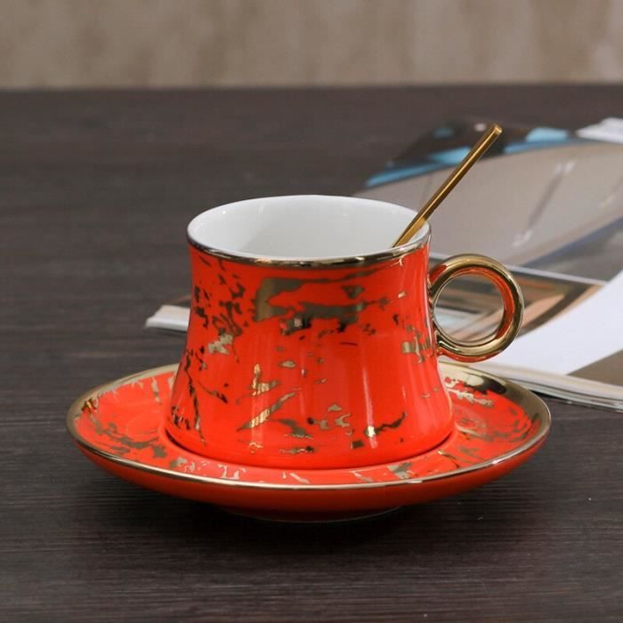 Service à café avec soucoupes,Vert Royal céramique tasse à café et soucoupe ensemble moderne solide mode luxe créatif - Type 6