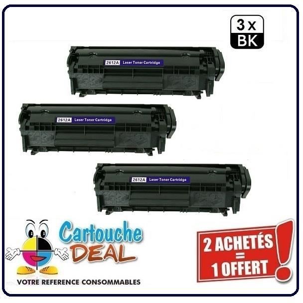 Lot 3 Toners générique compatible HP Q2612A