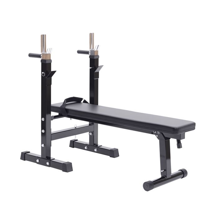 Banc de musculation Fitness pliable entrainement complet dossier réglable poignées de poussée acier renforcé noir 124x56x111cm Noir