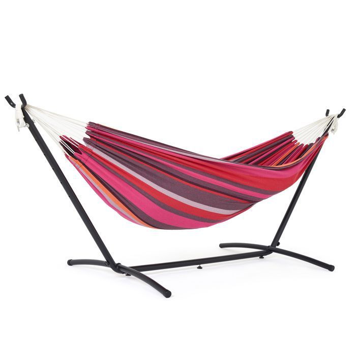 Hamac sur Pied,avec Support,double extérieur, Avec Sac de Transport Portable, pour Balcons, terrasses ,Rouge - Mondeer
