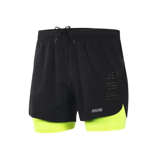 Zencart Hommes Sports 3 -running Shorts Exercice De Formation Active Jogging 2 En 1 Shorts Avec Longer Liner