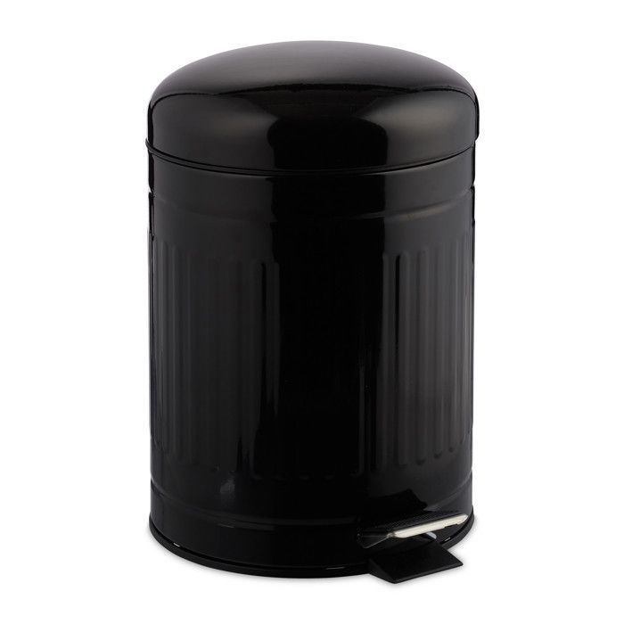 Relaxdays Poubelle à pédale 5 L inox seau intérieur anse couvercle salle de bain déchets - 4052025935993