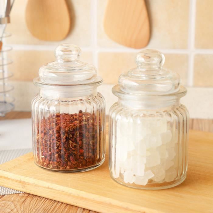 Récipient de bonbons d'épices de café de thé de stockage de pots en verre transparent de 300ml PORTE MONNAIE