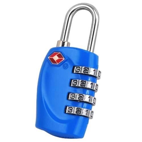 4-Chiffres TSA Cadenas à combinaison pour les bagages Valises et Voyage Bleu vif