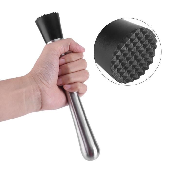 Pilon à Cocktail Professionnel Acier Inoxydable, Bâton Swizzle Mojito Masher Mélangeur de Fruits Bricolage Idéal Barman Outil