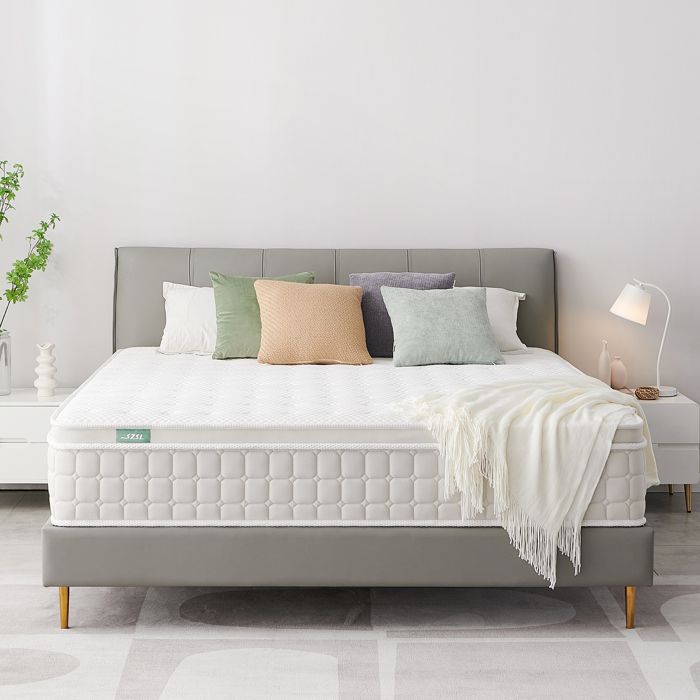 SZsuilong Matelas 160 X 200, 30 Cm Épaisseur H3 H4 Matelas Hybride Avec Memoire De Forme Et Ressorts Ensachés Indépendants, Haute Resilience 7 Zones Parfait Soutien Ultra Respirante Certifié Oeko-Tex