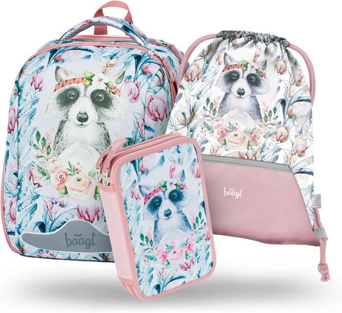 BAAGL Cartable Primaire Shelly 1ère & 2ème Année – Sac D’École Ergonomique Léger 1 Kg, Dos Anatomique Air Ergo, Garçons Filles Avec Motif Fun