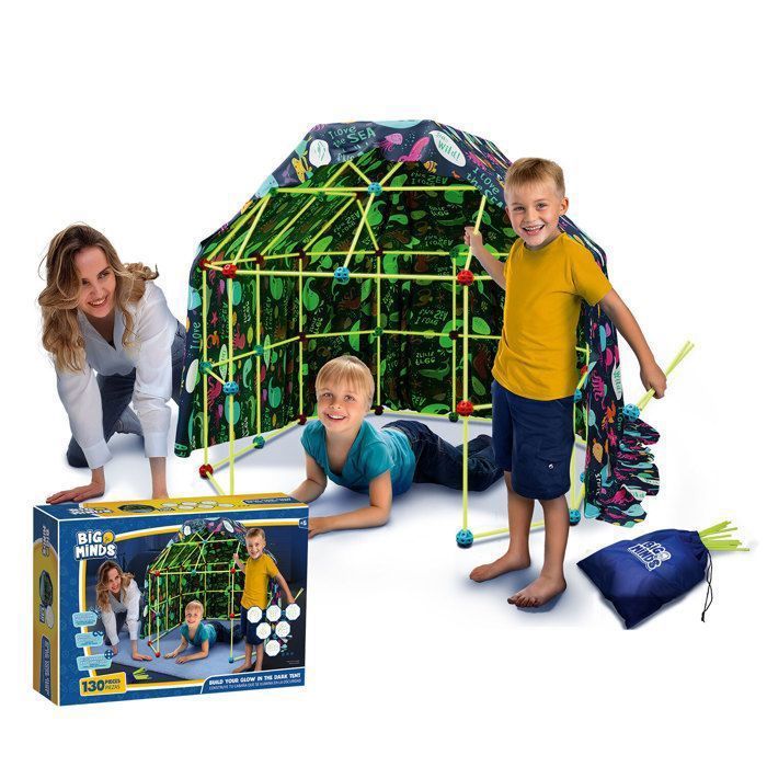 Janod - Tipi Enfant Tropik - Décoration Chambre Enfant - Hauteur 160 cm - Sac de Transport Inclus - Certifié FSC - Peinture à l'Eau - dès 2 Ans, J08263 Bleu
