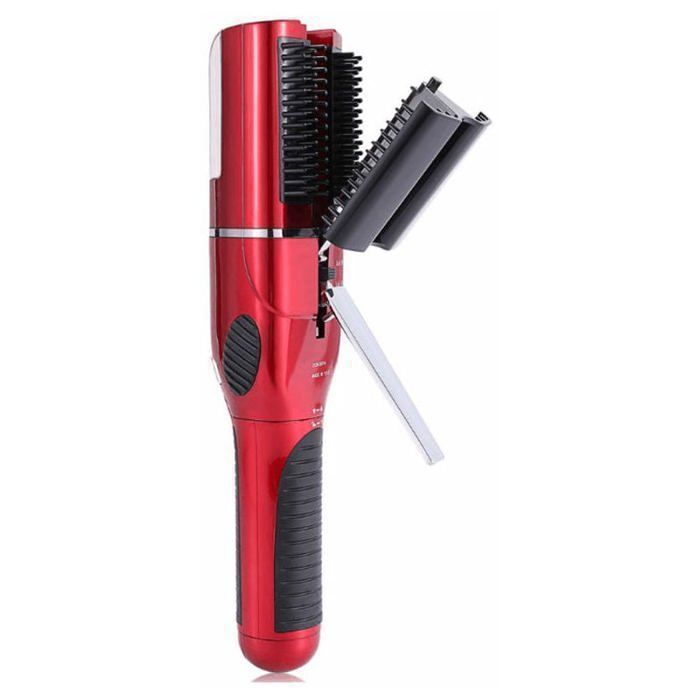 Tondeuse à cheveux sans fil 2 en 1 - Rouge - Pour cheveux abîmés fourchus et bouclés - Précision et design élégant