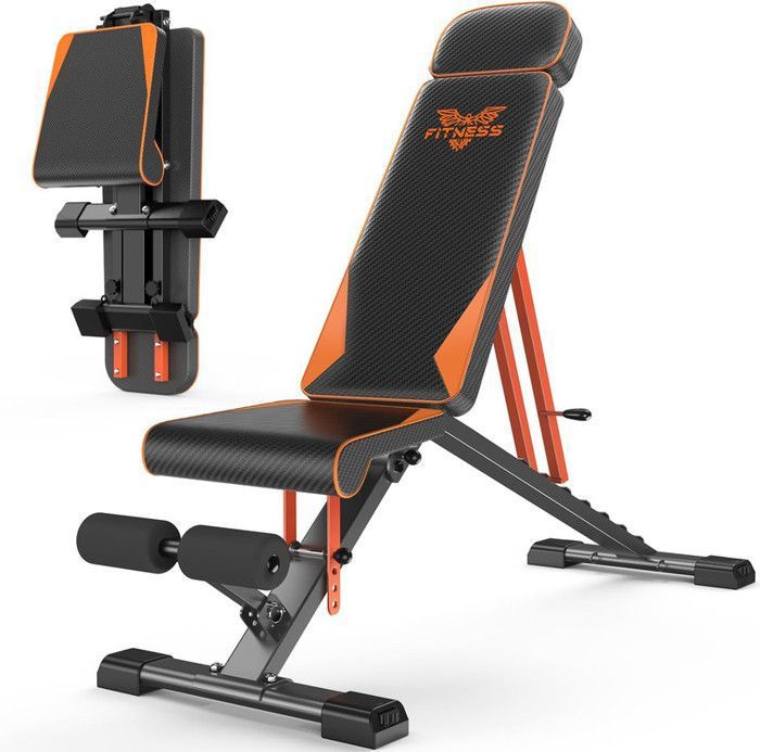Banc De Musculation Pliable Et Inclinable - 7 Niveaux D'Inclinaison, Charge Max 150 Kg - Pour Abdos, Jambes, Dos - Avec Roulettes