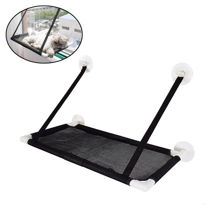 Comparer les prix de Hamac de Fenêtre Chat Ventouse Capacité de Charge maximale 20KG Noir 60x31cm Amovible