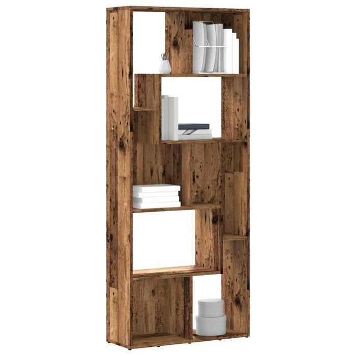 SALE 2025Bibliothèque Moderne - Colonne Étagère - vieux bois - 67x24x161 cm - bois dingénierie2435 Kg 4306