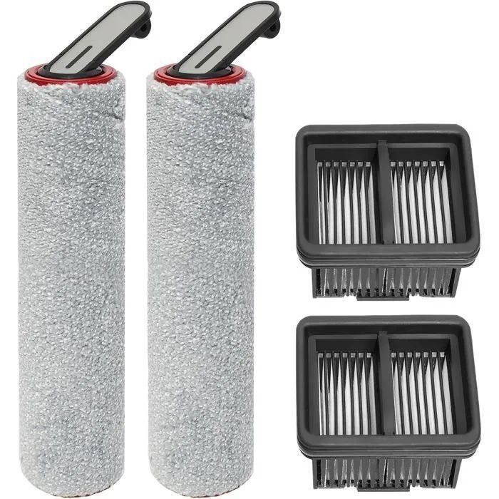 Kit Pièces De Rechange Pour Roborock Flexi Lite - 2 Brosses Rouleaux + 2 Filtres HEPA, Microfibre Douce