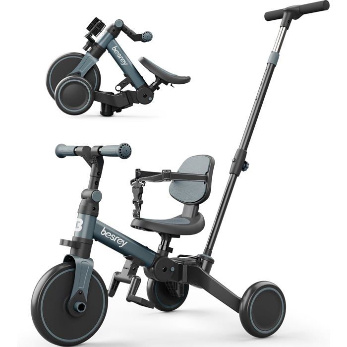 Trike 3 En 1 Pour Enfants Avec Poignée De Poussée Parentale Pour 1 À 3