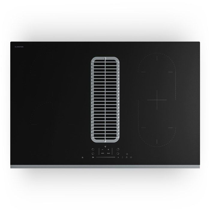 Verosteel Plaque &agrave; induction avec Hotte int&eacute;gr&eacute;e 80 cm &eacute;l&eacute;gante minimaliste 8400 W Noir