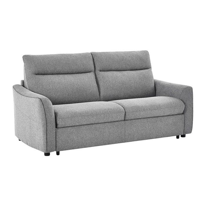 Canapé convertible express 3 places en tissu gris - Couchage 140 cm SOVANIA