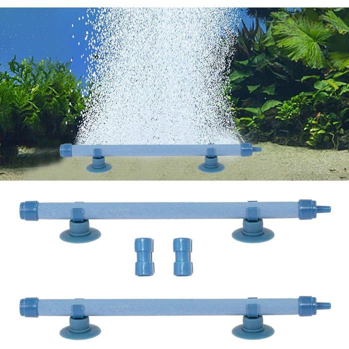 Tubes pierres à air aquarium – 2 pcs bleu 7 pouces – diffuseur pompe oxygène hydroponique