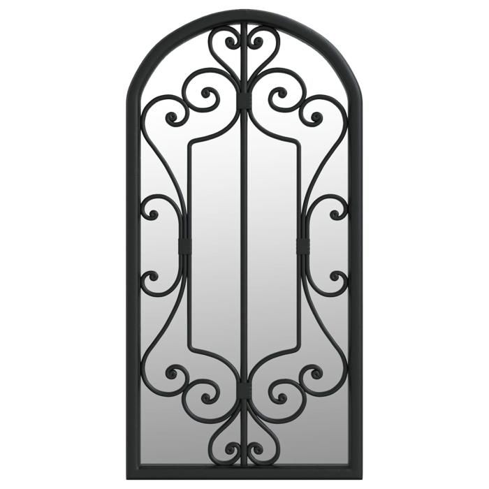 Miroir de jardin - vidaXL - Noir - 70x30 cm - Fer - Pour usage extérieur - Effet rouille - Montage mural facile
