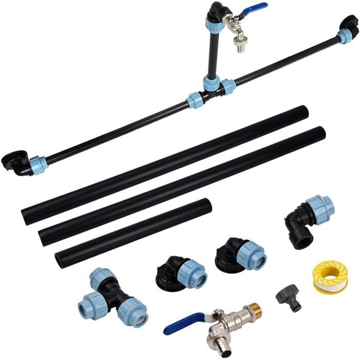 Kit de raccordement 2 réservoirs 1000 L IBC S60X6 / Adaptateur IBC S60X6 pour placer 2 réservoirs IBC côte à côte / Réservoir deau
