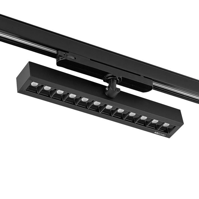 LED Projecteur pour rail électrique Millay (Moderne) en Noir Aluminium e. a. Bureau (1 lampe à) Lampe à poser devant la fenêtre