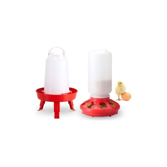 Mangeoire 1kg + Abreuvoir 1 5L pour poussins – réglable en 3 hauteurs avec rembourrage supérieur