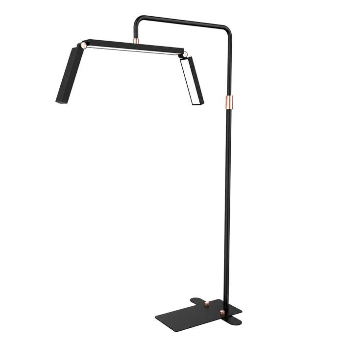 Lampe Lune LED sur Pied Pliable 40W 3200K-5600K Luminosité Réglable avec Support Noir Prise EU