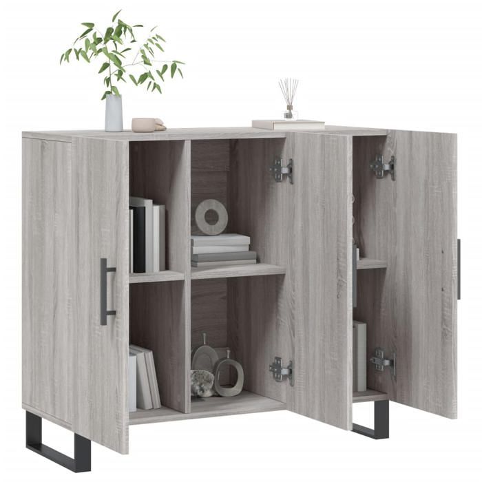 Meuble Rangement - HAOSHOP - Buffet sonoma gris 90x34x80 cm bois dingénierie&01_34768