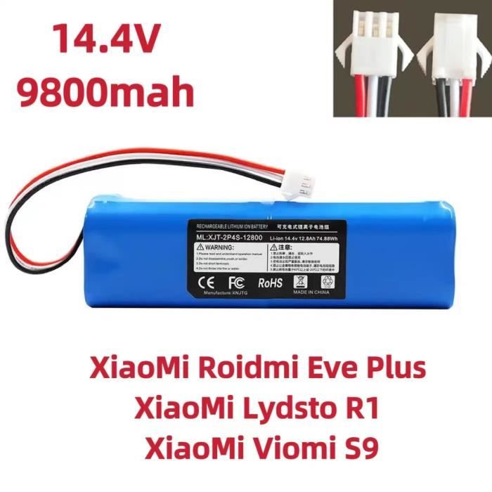 5600mah-Batterie de rechange pour aspirateur robot XiaoMi Lysie à R1 Roidmi Eve Plus Viomi S9, capacité, pièc