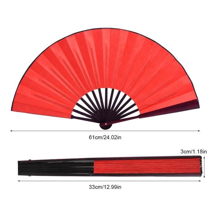 Lot De 2 éventails Pliables Orientaux HABNI - Bambou Et Soie, Motifs Chinois, Franges, Pour Mariage, Danse, Décoration Ou Cadeau