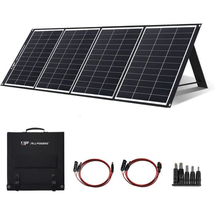 Panneau Solaire Pliable ALLPOWERS 100W - Monocristallin - USB - Pour Camping Et Urgences