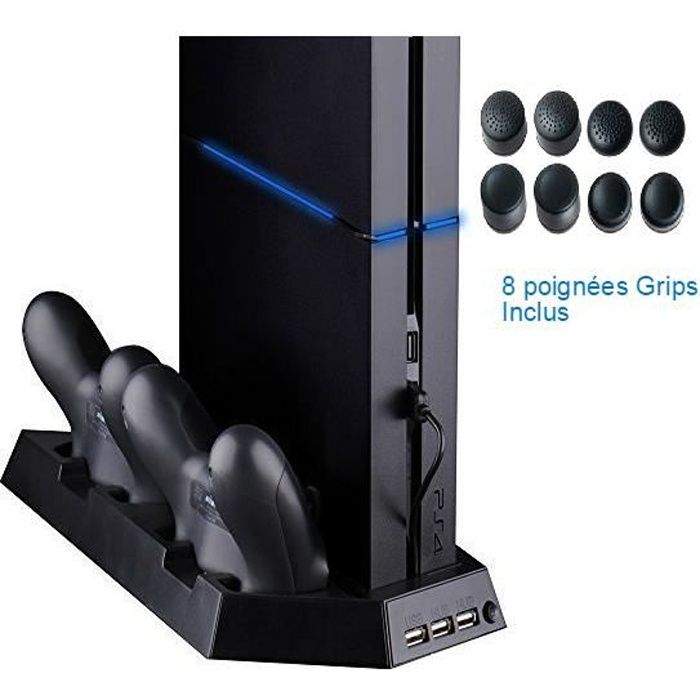 Generic Support Vertical De Refroidissement PS4 Pro 2 Chargeurs De Controleur Et 2 Ventilateurs 63698992