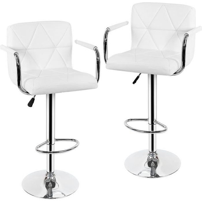 Tabourets De Bar Lot De 2 Chaise Haute De Bar Avec Accoudoirs Hauteur Reglable Grande Base Assis Rembourre Blanc Cdiscount Maison Tabourets De Bar Lot De 2 Chaise Haute De Bar Avec Accoudoirs Hauteur Reglable Grande Base Assis Rembourre Blanc Cdiscount Maison