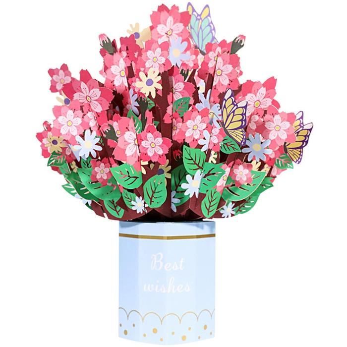 Bouquet De Fleurs Pop Up Carte Carte De Voeux De Bouquet De Fleurs De Cerisier 3d Carte D Anniversaire Pour Femme Saint Vale 875 Cdiscount Beaux Arts Et Loisirs Creatifs